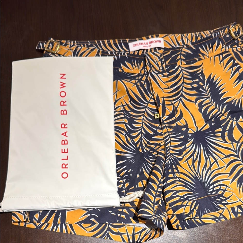Orlebar Brown Athletic Yellow and Blue Shorts